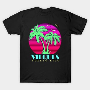 Vieques Puerto Rico Palm trees Sunset T-Shirt